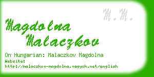 magdolna malaczkov business card